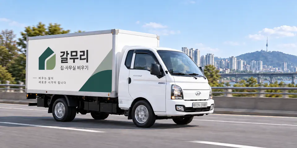 갈무리 작업 차량 (그림) · 덕적면 유품정리